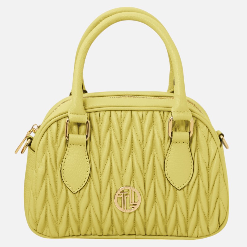 Chantilly Soft leather duffle bag - Κίτρινο λάιμ