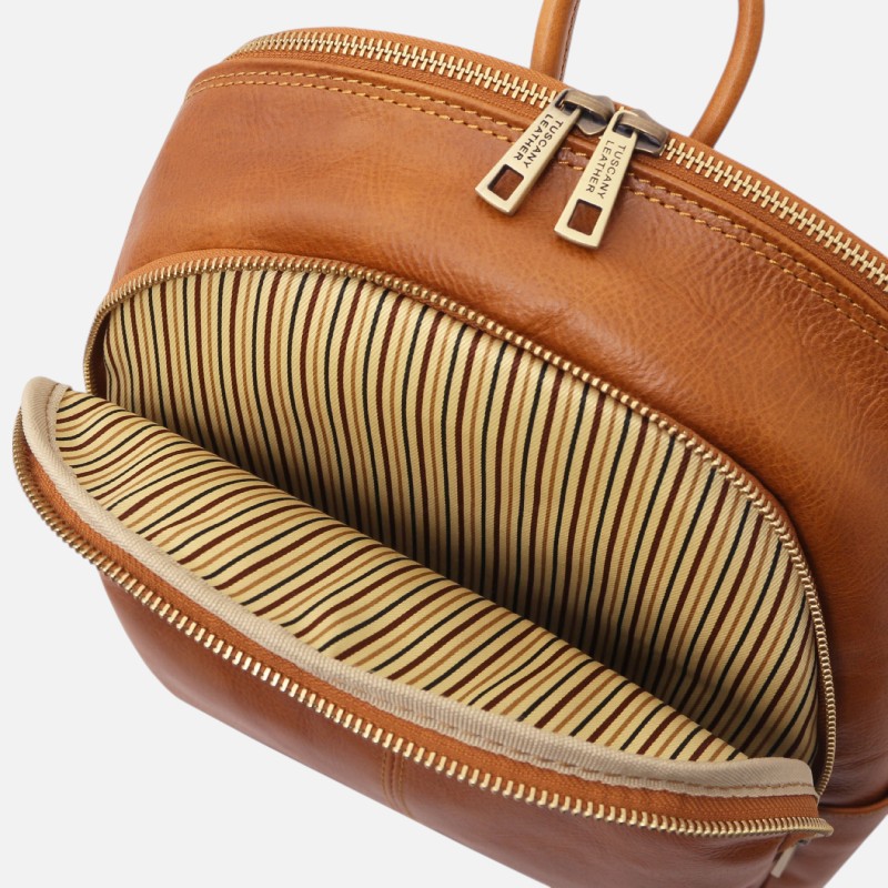 Canberra 2 Compartments leather backpack - Μαύρο - Image 3