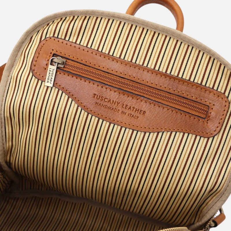 Canberra 2 Compartments leather backpack - Μαύρο - Image 4