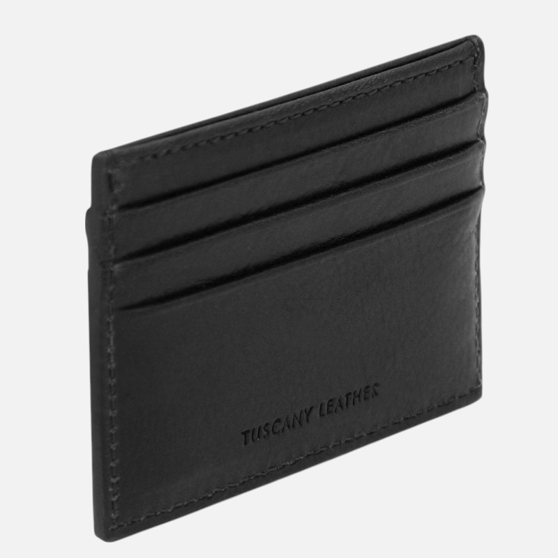 Leather card holder - Μαύρο - Image 2