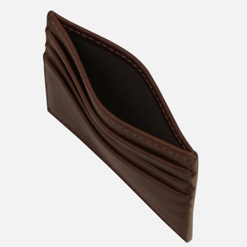 Leather card holder - Καφέ σκούρο - Image 3