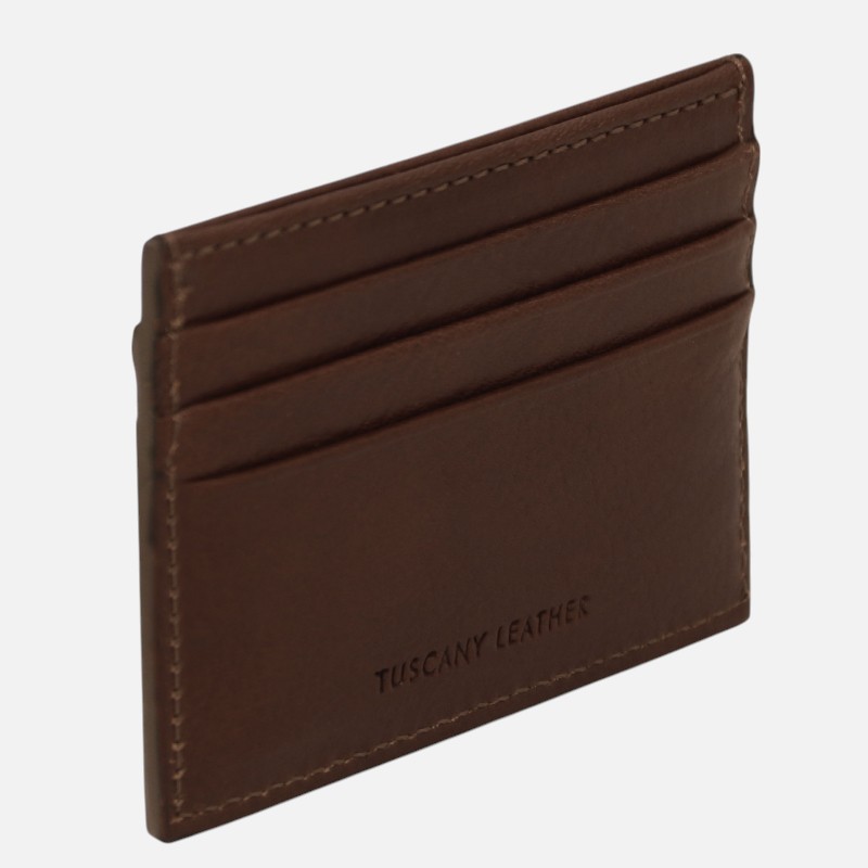 Leather card holder - Καφέ σκούρο - Image 2