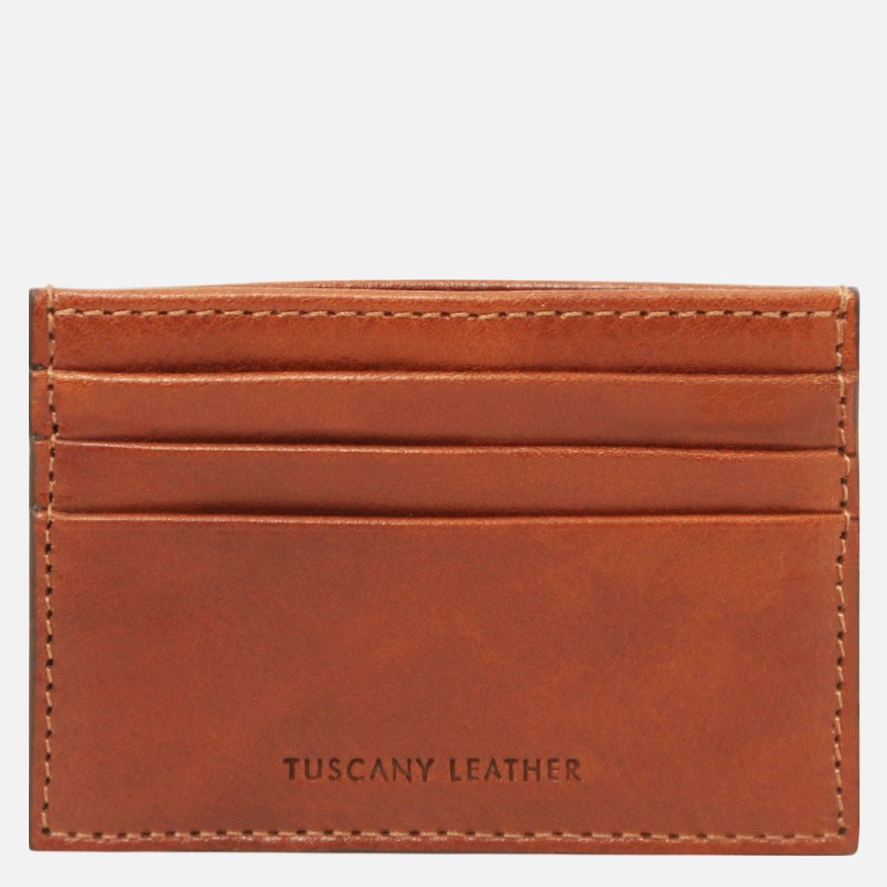 Leather card holder - Φυσικό