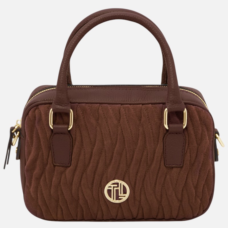 Chantilly Leather handbag - Καφέ σοκολά