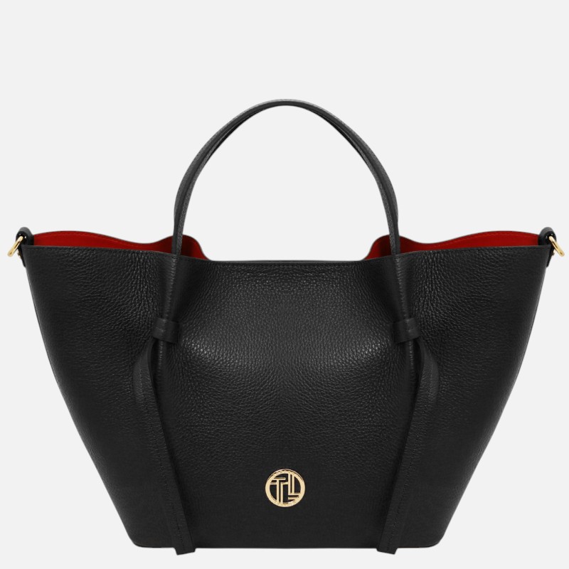 Legame Leather shopping bag - Large size - Μαύρο