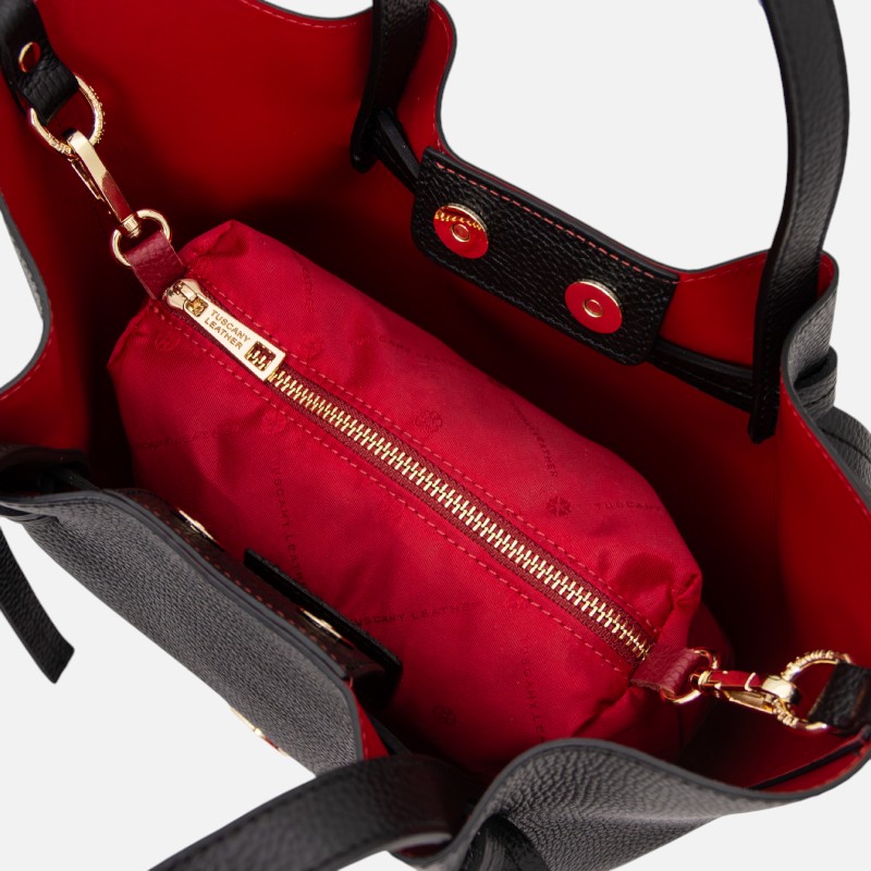 Legame Leather handbag - Small size - Μαύρο - Image 3