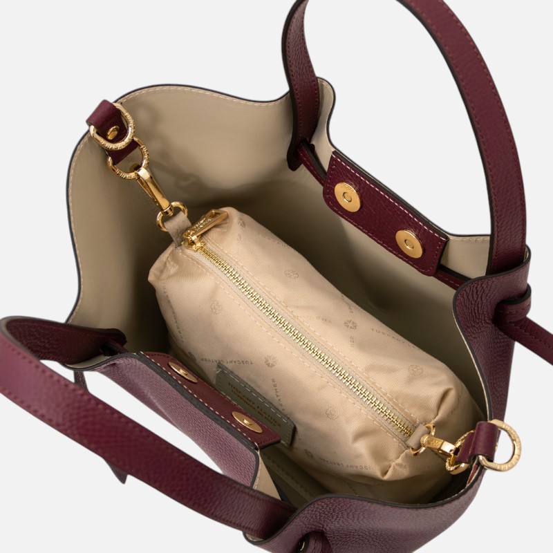 Legame Leather handbag - Small size - Μπορντώ - Image 3