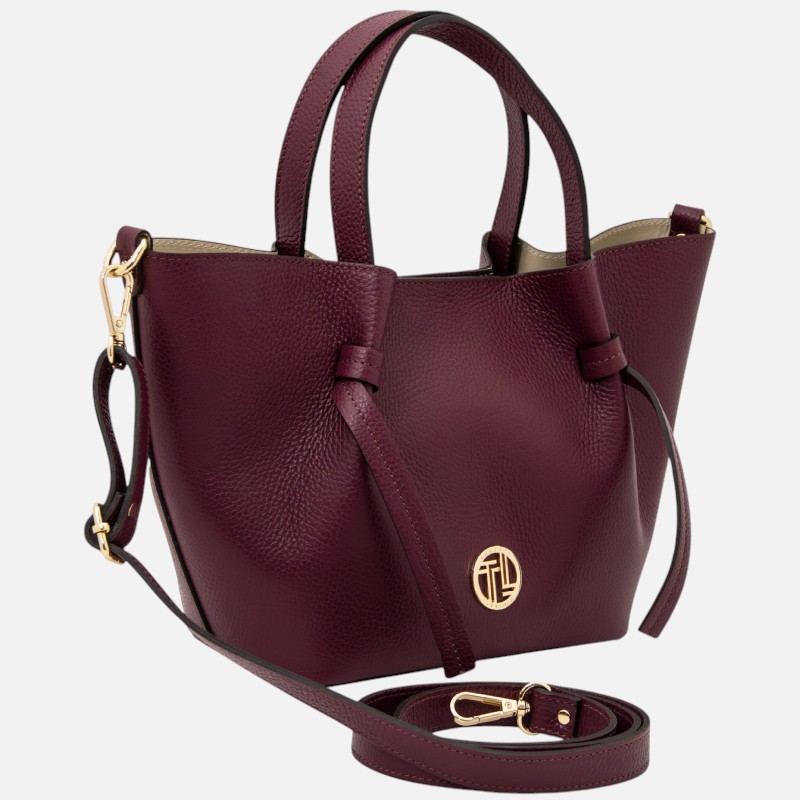 Legame Leather handbag - Small size - Μπορντώ - Image 2