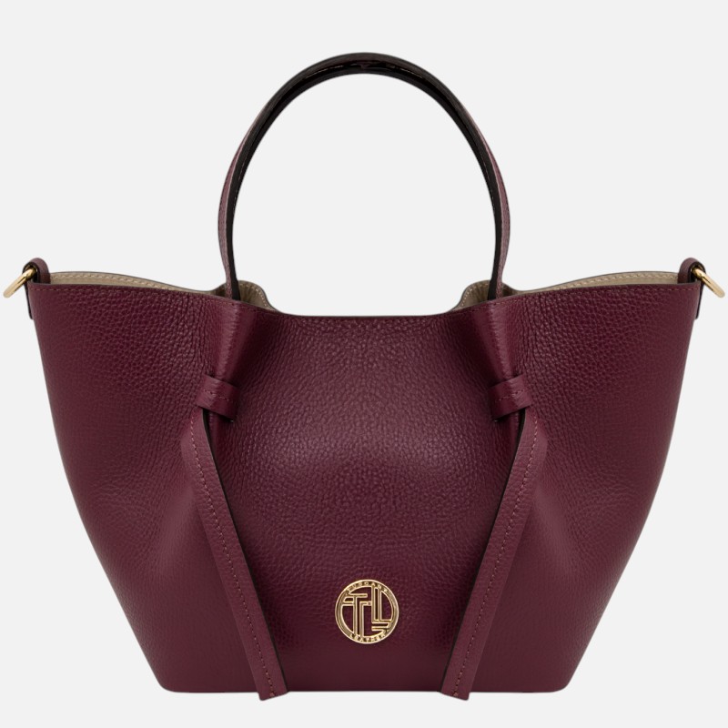 Legame Leather handbag - Small size - Μπορντώ