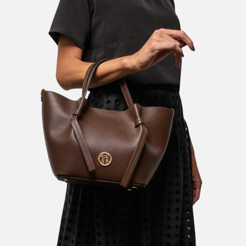 Legame Leather handbag - Small size - Μπορντώ - Image 7
