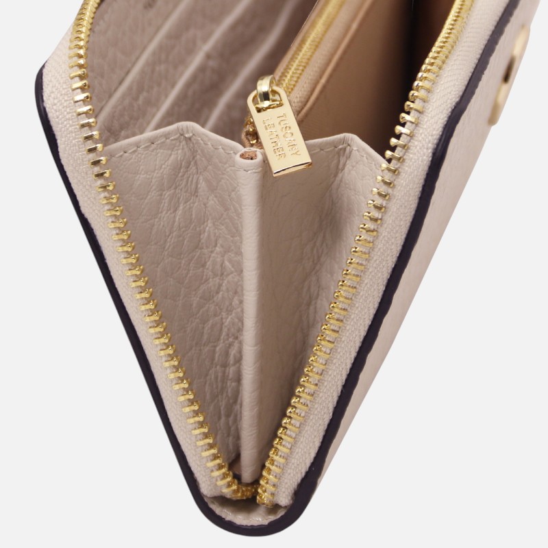 Financier Exclusive zip around leather wallet - Μπεζ - Image 3