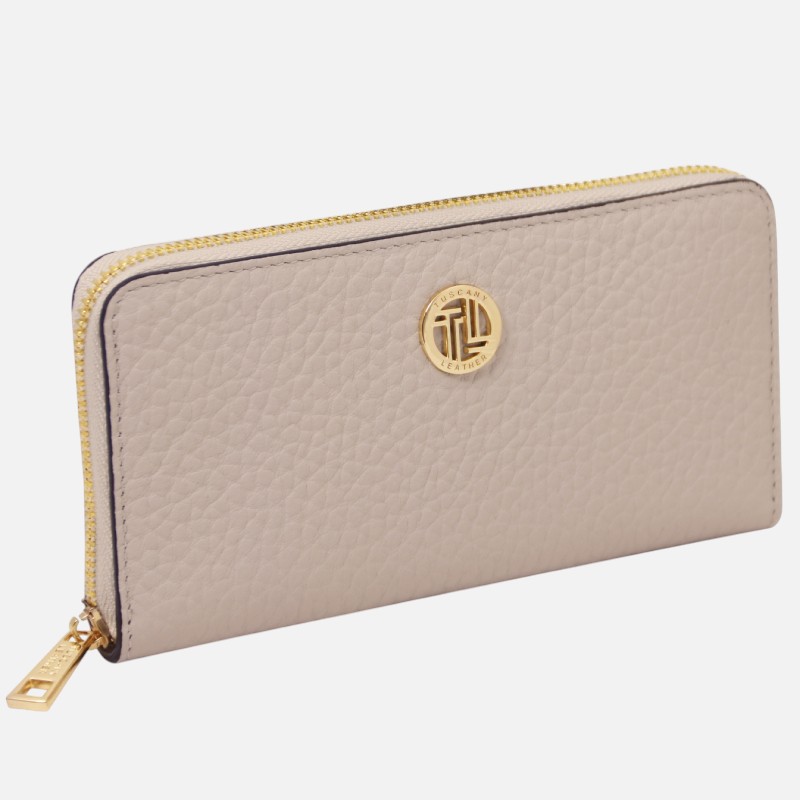 Financier Exclusive zip around leather wallet - Μπεζ - Image 2