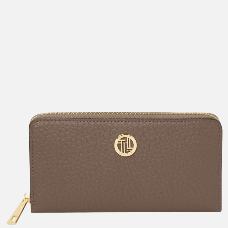 Financier Exclusive zip around leather wallet - Σταχτί σκούρο