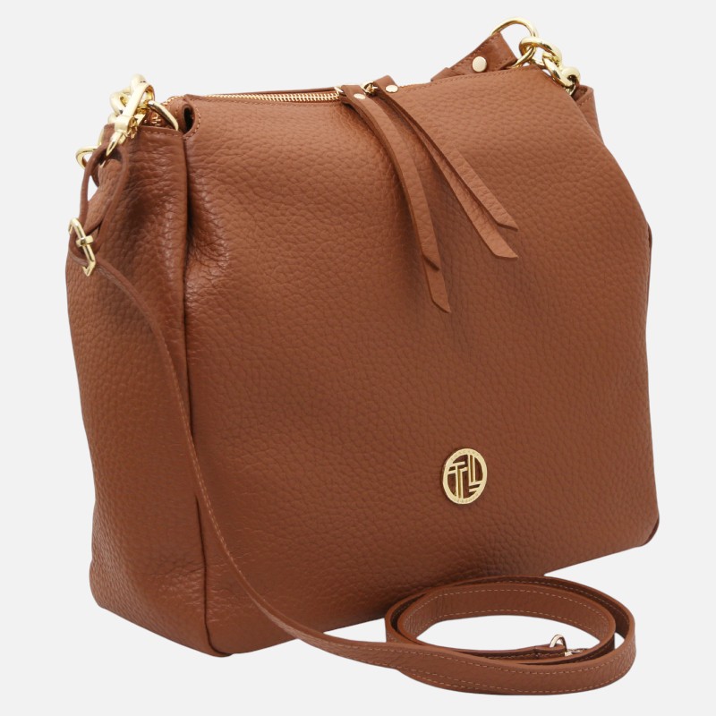 Amy Soft leather shopping bag - Κονιάκ - Image 2