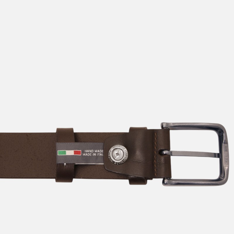 Handcrafted leather belt 35mm for jeans - Καφέ σκούρο - Image 3