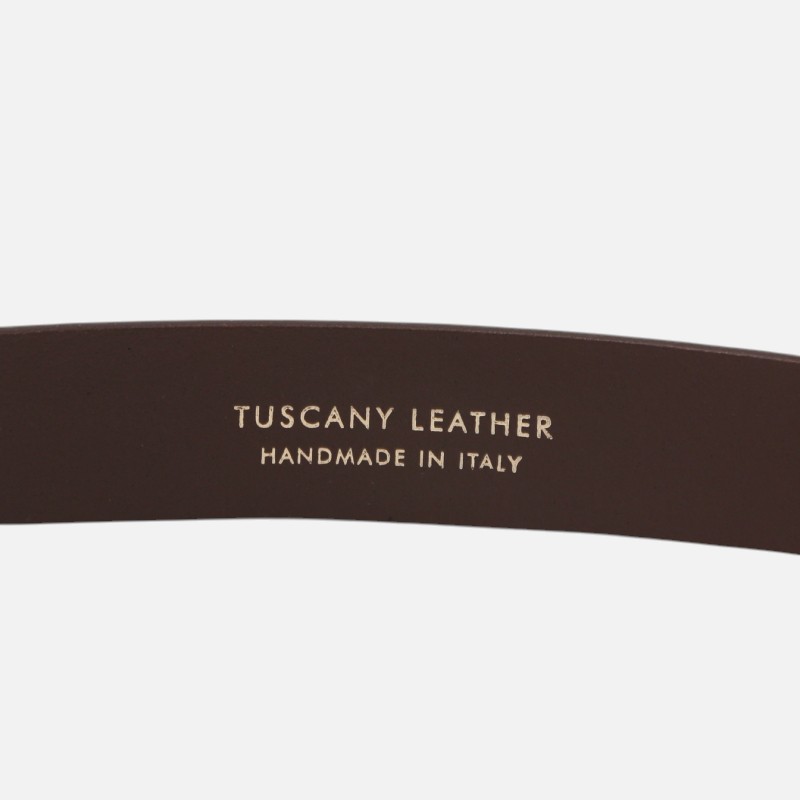 Handcrafted leather belt 35mm for jeans - Καφέ σκούρο - Image 2