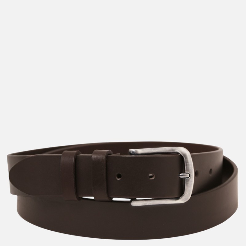 Handcrafted leather belt 35mm for jeans - Καφέ σκούρο