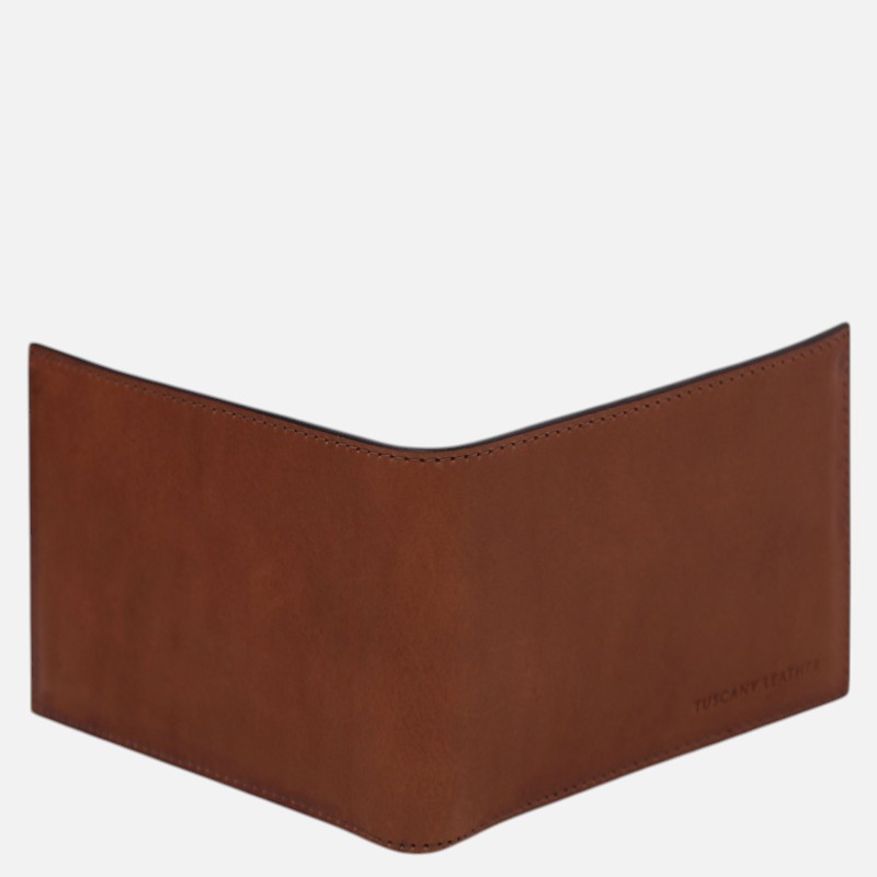 Exclusive 2 fold leather wallet for men with coin pocket - Καφέ - Image 5