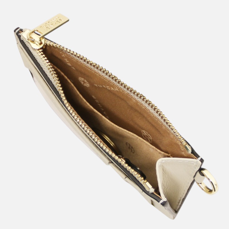 Leather card holder with handle - Μπεζ - Image 4