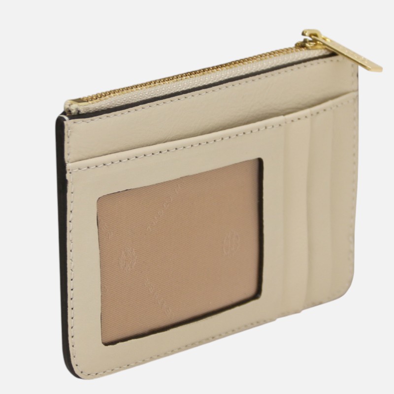 Leather card holder with handle - Μπεζ - Image 2