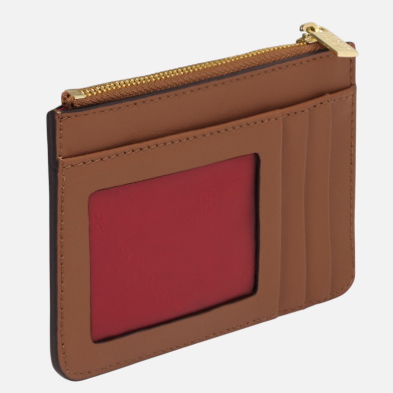 Leather card holder with handle - Κονιάκ - Image 2