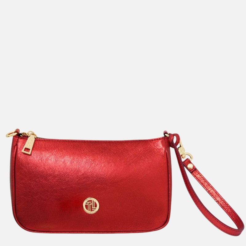 Parfait Metallic leather clutch - Κόκκινο Offer - Image 3