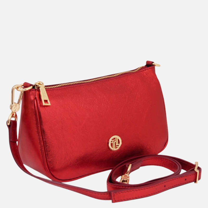 Parfait Metallic leather clutch - Κόκκινο Offer - Image 2