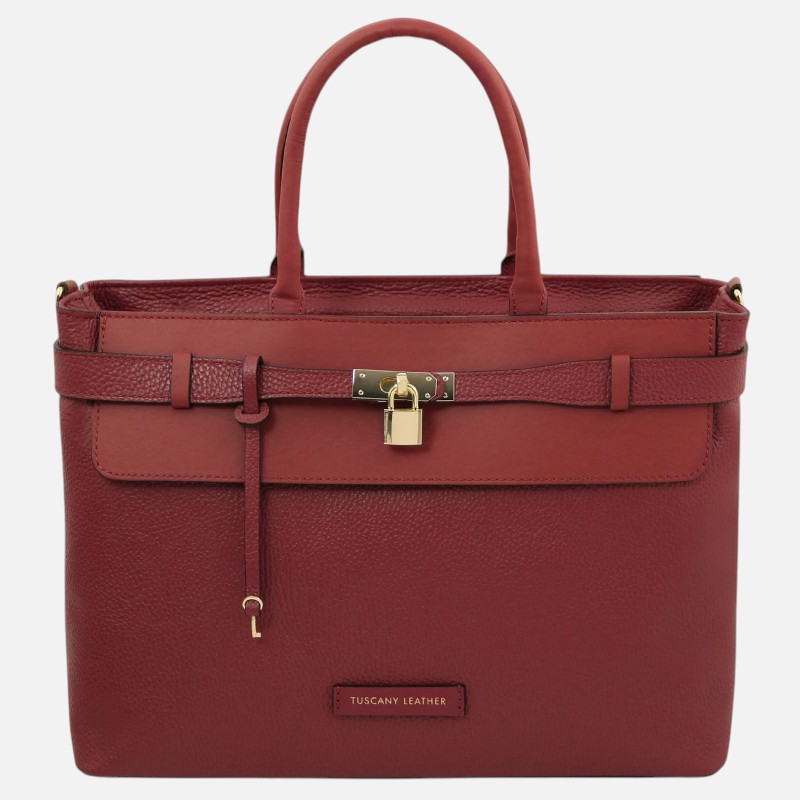 Tenace Leather handbag - Μπορντώ