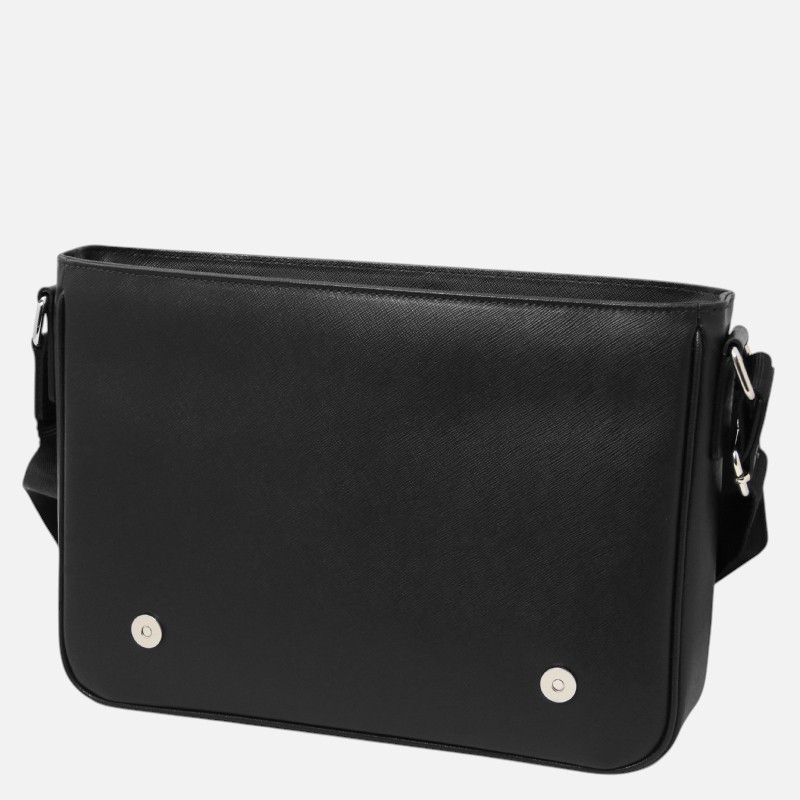 Messenger Saffiano leather messenger bag - Μαύρο - Image 3