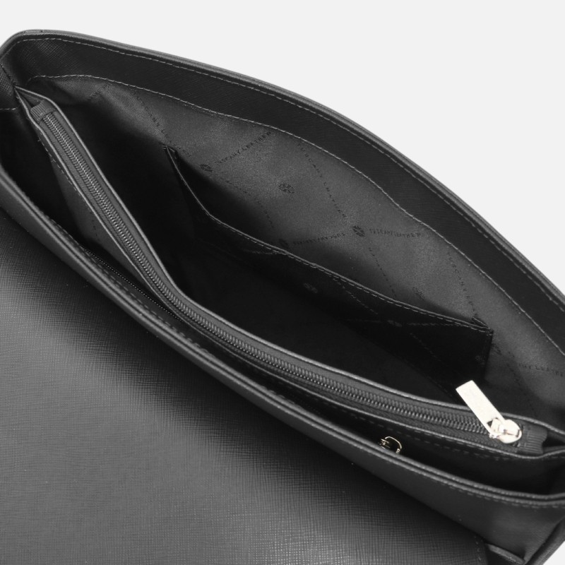 Messenger Saffiano leather messenger bag - Μαύρο - Image 4