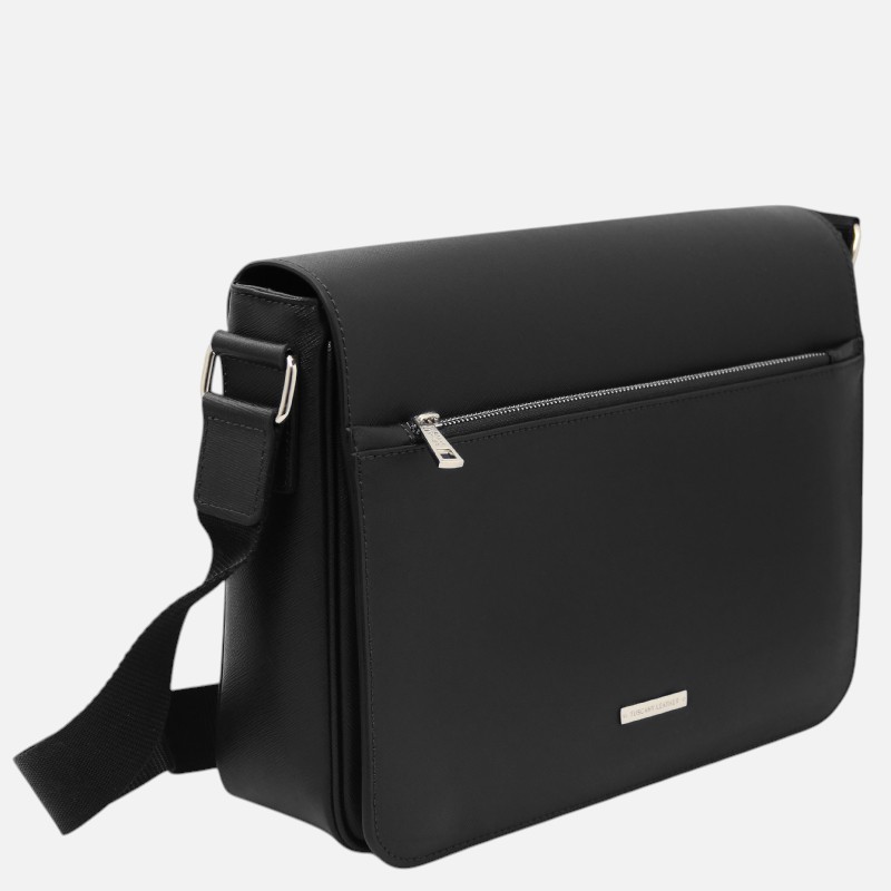 Messenger Saffiano leather messenger bag - Μαύρο - Image 2