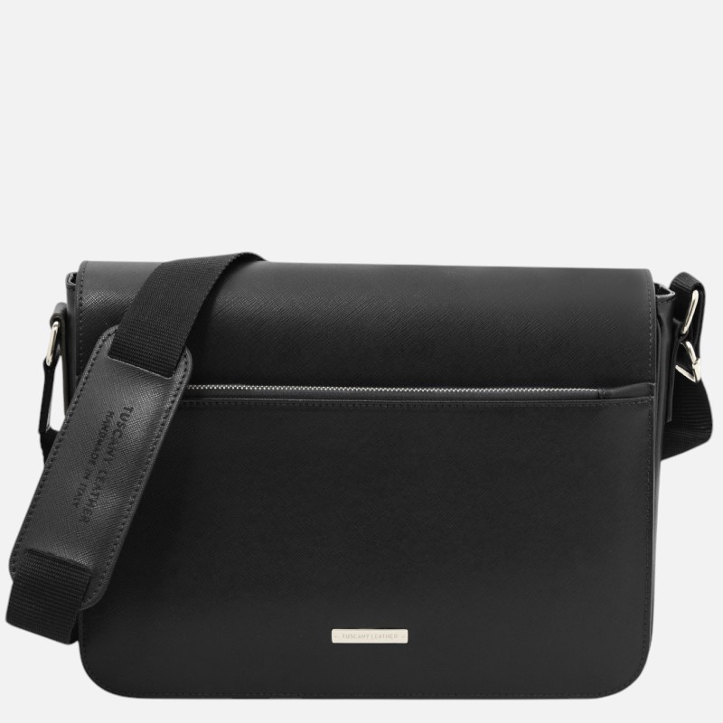 Messenger Saffiano leather messenger bag - Μαύρο