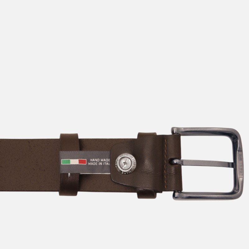 Handcrafted leather belt 40mm for jeans - Καφέ σκούρο - Image 2