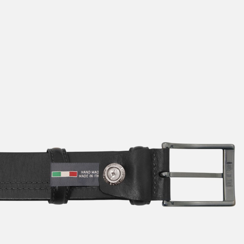 Classic full-grain leather belt 35mm - Μαύρο - Image 2