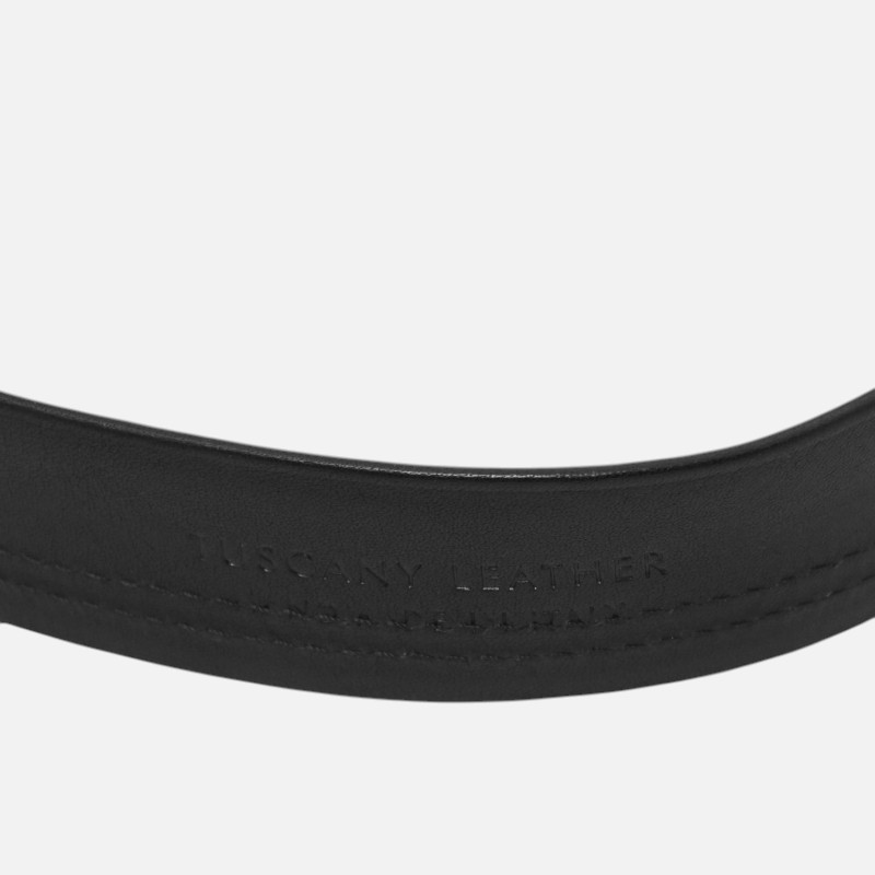 Classic full-grain leather belt 35mm - Μαύρο - Image 3