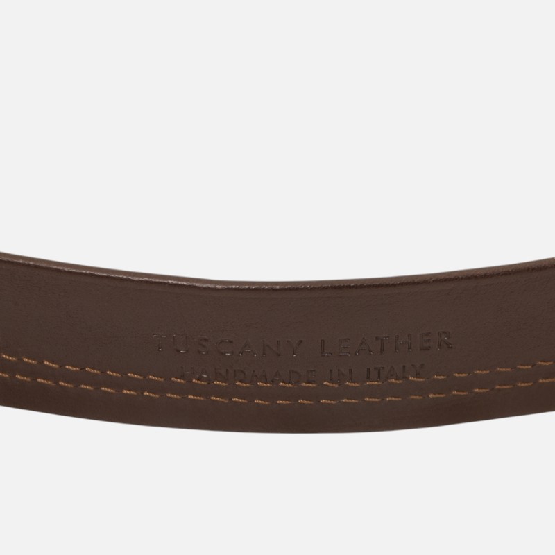 Classic 35mm tubular leather belt - Καφέ σκούρο - Image 3