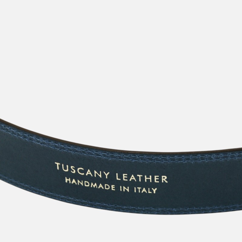 Elegant nubuck leather belt 35mm - Μπλε σκούρο - Image 3