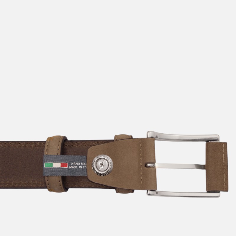 Elegant nubuck leather belt 35mm - Σταχτί - Image 2