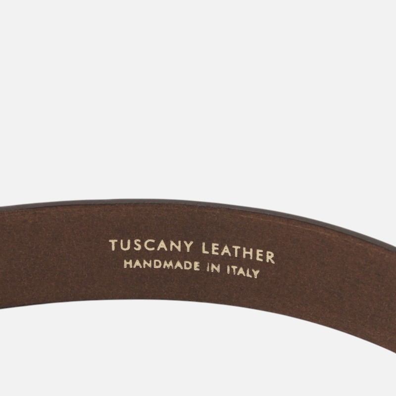 Elegant perforated nubuck leather belt 35mm - 100 cm - Taupe - Image 3