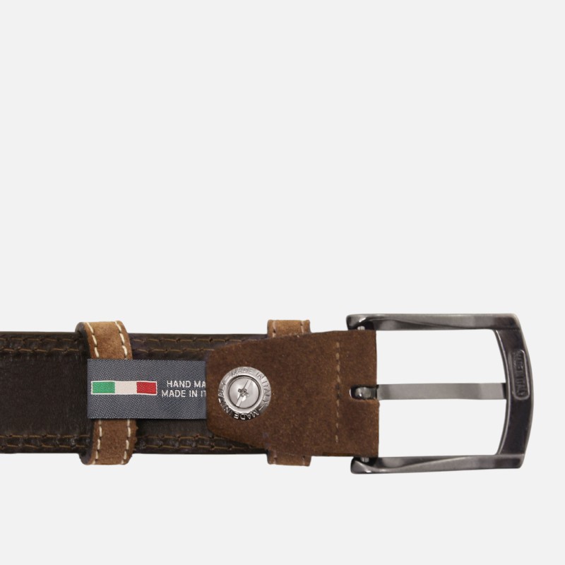 Casual suede leather belt 35mm - Καφέ - Image 4