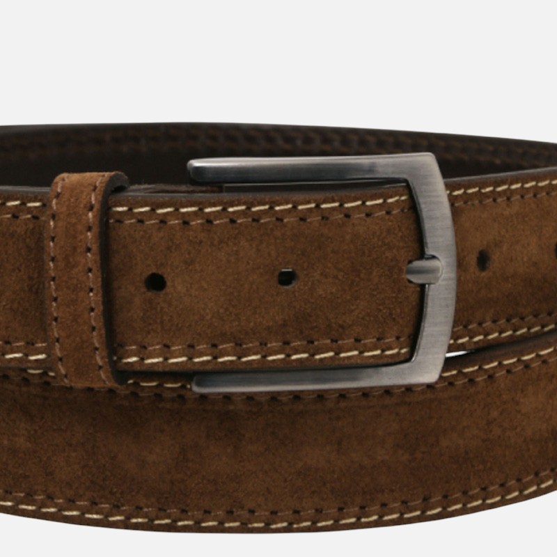 Casual suede leather belt 35mm - Καφέ - Image 2