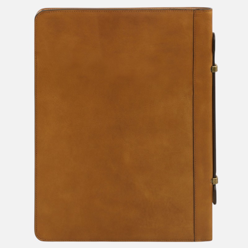 Cesare Leather document case with handle and ring binder - Φυσικό - Image 8