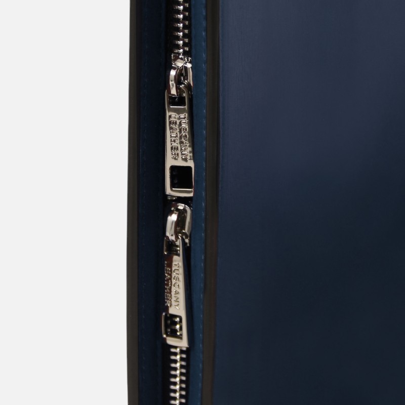 Tiberio Leather document case - Μπλε σκούρο - Image 3