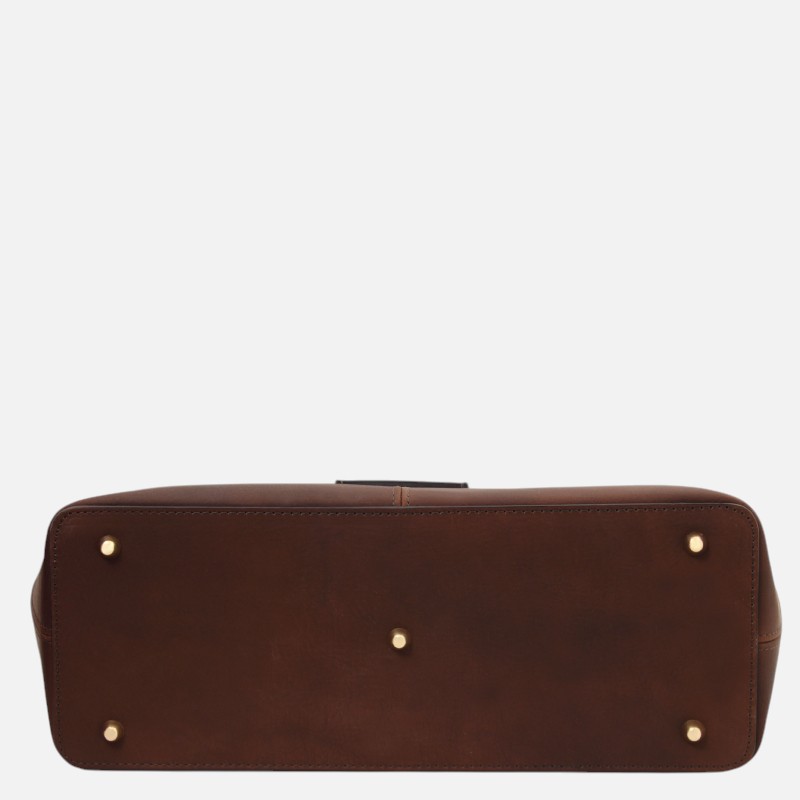 Essenza Leather shoulder bag - Καφέ σκούρο - Image 6