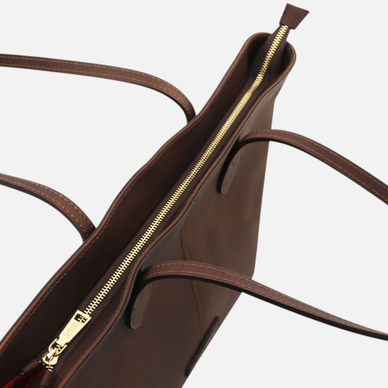 Essenza Leather shoulder bag - Καφέ σκούρο - Image 3