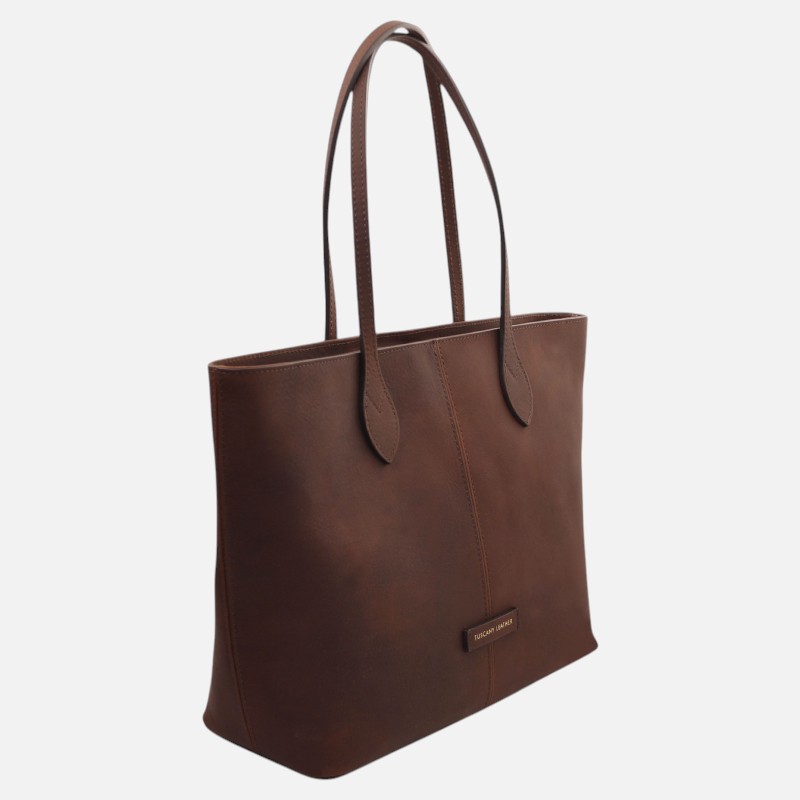Essenza Leather shoulder bag - Καφέ σκούρο - Image 2