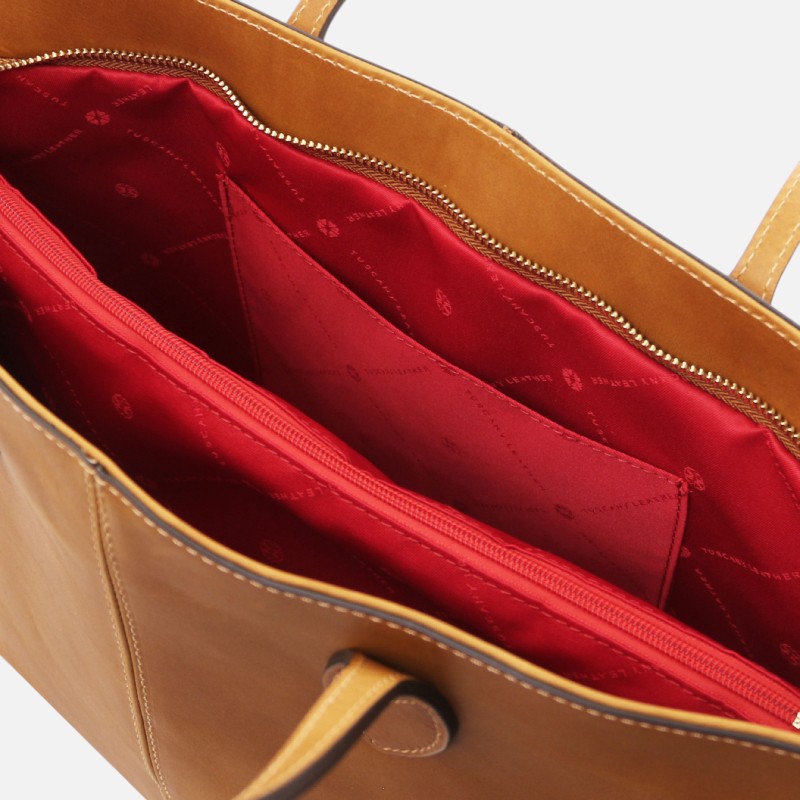 Essenza Leather shoulder bag - Φυσικό - Image 4