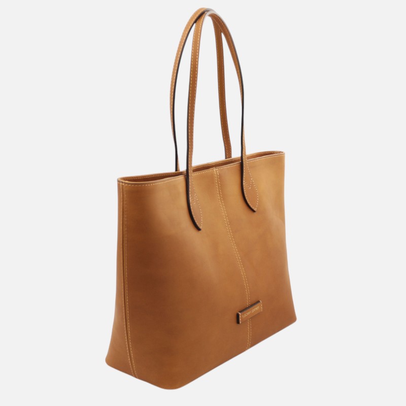 Essenza Leather shoulder bag - Φυσικό - Image 2