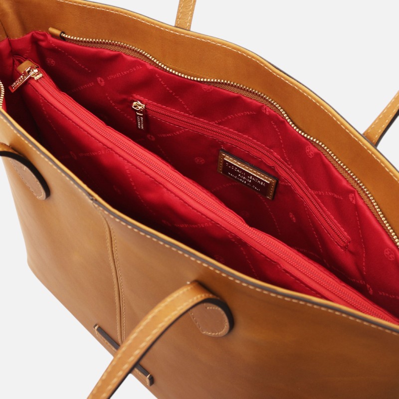 Essenza Leather shoulder bag - Φυσικό - Image 5
