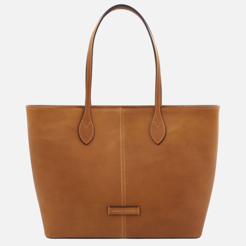 Essenza Leather shoulder bag - Φυσικό